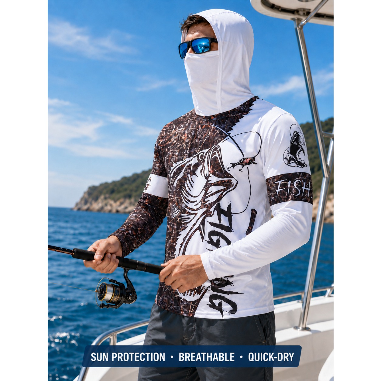 Chemise de pêche à manches lon - Fishing Shirt Uv Protection avis et prix
