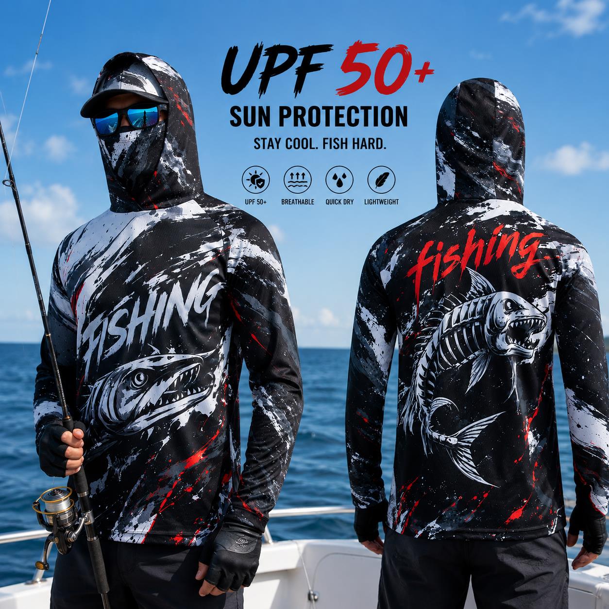 Sweat-shirt de pêche pour homm - Fishing Hoodie avis et prix