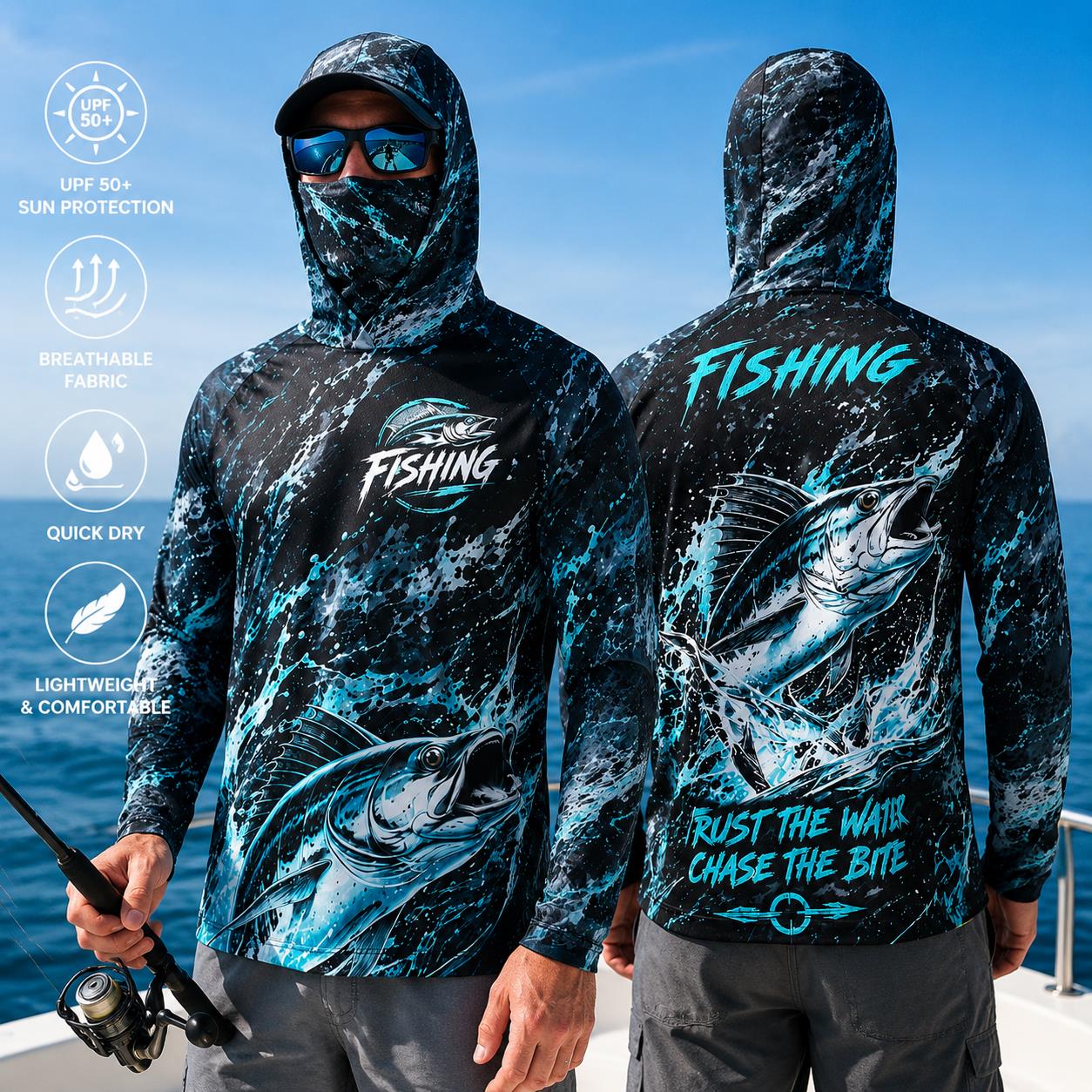 Sweat-shirt de pêche pour homm - Fishing Hoodie avis et prix