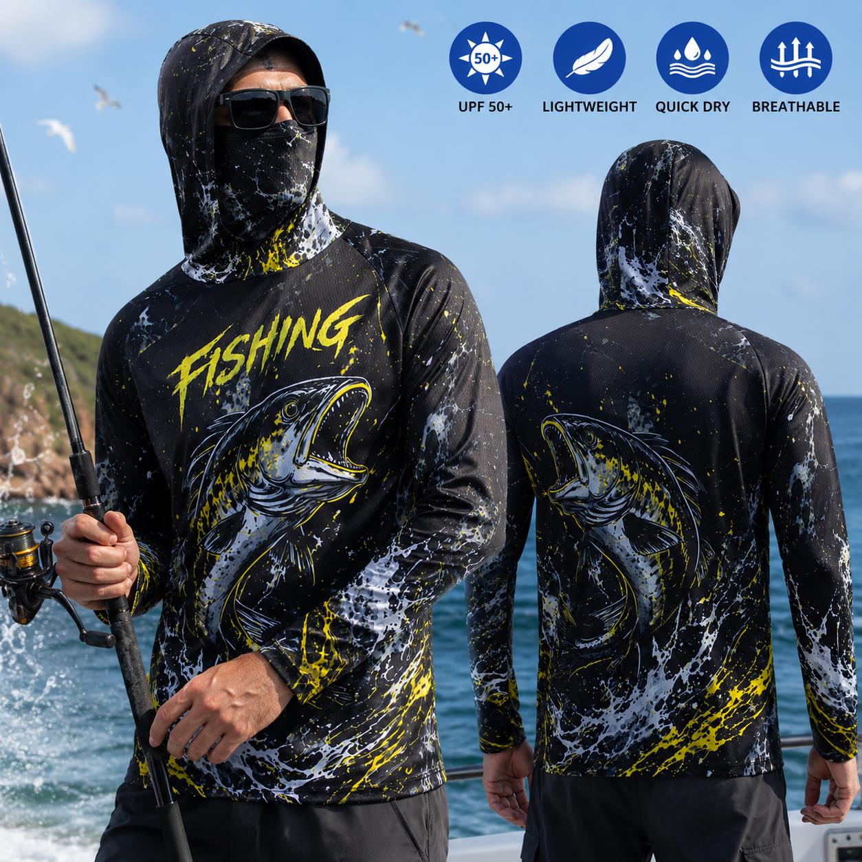 Sweat-shirt de pêche pour homm - Fishing Hoodie avis et prix
